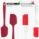 600F Heat Resistant Silicone Spatula, Doosu High Temp Flexible Kitchen Rubber Bowl Scrapers Food Grade Seamless Baking Supplies Scratch-Proof for Scraping Non-Stick Pans (Red, 11.4in)