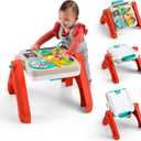 Fisher-Price Baby & Toddler Toy Laugh & Learn 4-in-1 Activity Table & Art Easel with Educational Music for Ages 6+ Months, Multilanguage Version