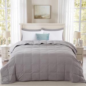 Globon Summer Down Blanket King Size, Extra Lightweight Comforter/Duvet Insert for Hot Sleepers, Noiseless & Extra Soft, 12 Ounce Fill Weight, Grey