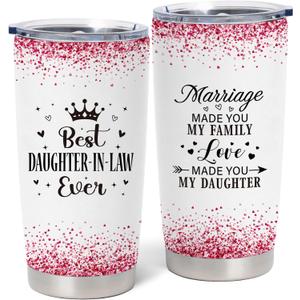 Daughter In Law Gifts from Mother-in-Law, Birthday Mothers Day Christmas Gifts for Daughter-in-Law 20oz Coffee Tumbler