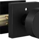 Goldenwarm Black Door Knob Interior, Zinc Alloy Square Ball Matte Black Privacy Door Knob for Bedroom, Bathroom,Heavy Duty Interior Door Knobs Bulk - Modern & Stylish(1 Pack)