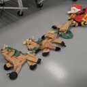 14FT Christmas Inflatables Santa Claus on Sleigh Outdoor Decorations, Santa Claus on Sleigh with 3 Reindeer, LED Lighted Outdoor Yard Decoration for Xmas Party Decor Yard Garden Lawn