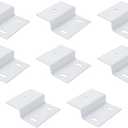 Pufguy 8 Pcs White Z Bracket Z-Shaped Corner Brace Stainless Steel Right Angle Brackets Joint Brace Support Bracket Fasten for Cabinet Chair Shelves Wood Furniture Connector