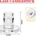 24 Pack Clear Glass Taper Candle Holders, 2.5 Inch Small Candlestick Stands for for Candle Sticks Christmas Party Living Room Dinner Advent Decoration (24)