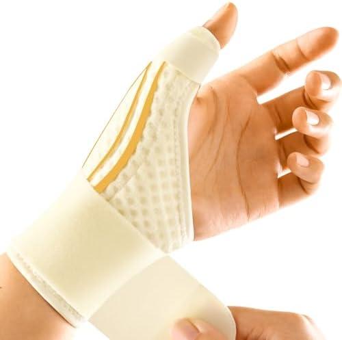FREETOO Stable Thumb Brace for Arthritis Pain and Support, Thumb Spica Splint Right Hand Left Hand for Trigger Thumb, Thumb Immobilizer Brace for Tendonitis,Sprain,Carpal Tunnel,Beige Left L