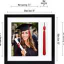 Americanflat 13x13 Graduation Frame - Shatter-Resistant Glass - Fits 8x10 Photo with Tassel Opening - Engineered Wood Diploma Frames with Tassel Holder for Wall Display - Black Square Frame