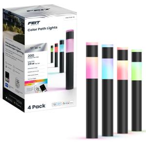 Feit 3026437 Black Plug in & Remote 6W LED Pathway Light - 4 per Pack