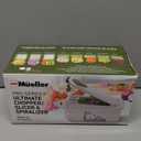 Mueller Pro-Series All-in-One, 12 Blade Mandoline Slicer for Kitchen, Food Chopper, Vegetable Slicer and Spiralizer, Cutter, Dicer, Grater, Kitchen Gadgets Sets with Container, White Sand/Pastel Green