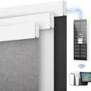 DENFOON Motorized Blinds with Remote control, Custom Blackout Smart Blinds [with Cover],Electric Blinds with Complimentary Solar Panel, Cordless Automatic Roller Shades for Windows (White18"W x 72"H) (18"W x 72"H, A-white (Solar Panels Charging))