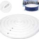 Inflatable Hot Tub Cover Round, 4-6 Ft Adjustable Size with Handles, Compatible with C oleman S aluspa I ntex Hot Tub, Ultra Thick Round Spa Cover Insert, 4.5 Ft