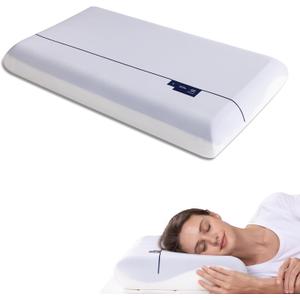 Memory Foam Pillows, Cervical Neck Pillow for Neck Pain Relief, Soft and Cooling for Back Side Sleeper Pillow with Two-Sided Reversible, Fits The Face Perfectly, Home Bed Pillows (White)