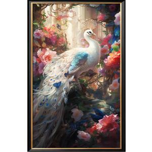 Leczany Cross Stitch Stamped Kit for Adults - Peacock | DIY Embroidery Starter Patterns Craft Kit Needlepoint for Beginner | 11CT, 3 Strands | 15x24 inches