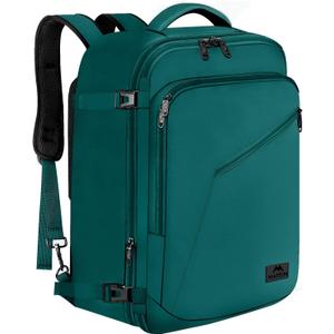 MATEIN Travel Backpack for Men Women, Carry on Backpack for Airplanes, Simple Daypack with Trolley Sleeve, Gifts for International Travelers, 35L, Peacock Blue (X-Large)