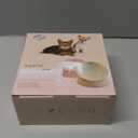 French Bulldog Food Bowl- Slanted Tilted Pug Food Water Bowl,Cat Bowl- Feeder for Frenchie/Shih Tzu/Flat Faced Small Dogs/Puppies/Cats (Grey, 2 Cup)