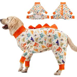 LovinPet Dog Pjs Large Breed, Anti Licking, Recovery Wear, Lightweight Jurassic Knit, UV for Medium Dogs/ Medium
