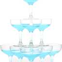 18 Count 5oz Acrylic Martini Glasses for Party Champagne Tower, Small Plastic Champagne Coupe Glasses for Martini, Margarita, Cocktail, Dessert(Reusable, Dishwasher Safe)