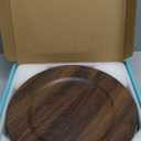 MAONAME Round Charger Plates Set of 12, 13 Inch Brown Charger for Dinner Plates, Farmhouse Faux Wood Plate Chargers, Rustic Table Chargers for Weddings, Party