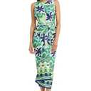 Donna Morgan Women's Sleeveless MIDI W/Knot Waist Detail, Cream/Green, Size 8