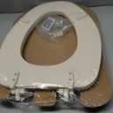 Mayfair Padded Toilet Seat, Cushioned Soft Vinyl over Wood Core Seat, Secure Hinges, Easy Clean, Made in USA, Elongated, Bone