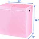 Simple Houseware Double Laundry Hamper with Lid and Removable Bags, Pink