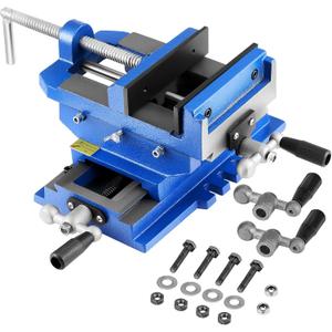 VEVOR Cross Slide Drill Press Vise, 6 Inch Jaw Width, 2 Way X-Y Axis Bench Vise, 5.7 Inch Max Jaw Opening, Heavy Duty Cast Iron, Workbench Vice Clamp, for Woodworking Drilling CNC Milling Machine