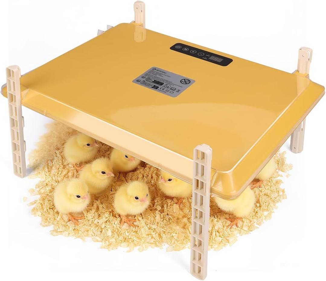 Petempo Smart Chicken Brooder Heater, 16"x11" Chick Heat Plate for 20 Baby Chicks, 13 Temperature & 7 Timer Settings, 200W Chicken Coop Heater, UL Certified