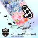 for Samsung Galaxy S24 Case, Coastal Vintage Collage Pattern with Flowers & Shells, Military-Grade Drop Protection, Vintage Seaside Soft Slim TPU Cover with Camera Protection for Girls (Sunflower1)