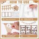 Cinnvoice 59.4x28 Photo Display Board with Clips, Wooden, 3 Panel
