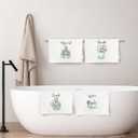 Coastal Beach Octopus Hand Towels for Bathroom Set of 4, Ocean Marine Octopus Relax Breathe Soak Unwind Decorative Hand Towels for Gym Yoga Spa Bathroom Kitchen Decor, 16x24 Inch