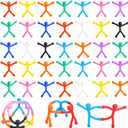 Jerify 50 Pcs Refrigerator Magnets Colorful Magnetic Men Fidget Toys Humanoid Mini Flexible Cute Toys for Refrigerator Door Office Fun Decorative Decoration, 10 Colors