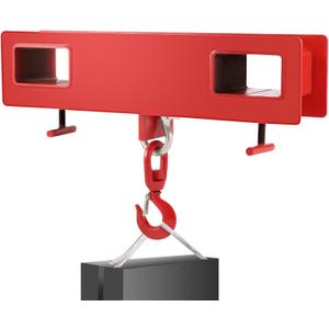 VEVOR Forklift Lifting Hook, 4400lbs Capacity Forklift Lifting Hoist, Red Forklift Mobile Crane with Swivel Hook and Two Large T-Screws, Hook Forklift Lifting Hoist, Fork Lifting Attachment