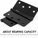 3 x goldenwarm Door Hinges Interior & Exterior Door Hinge 3Pack 4 Inch Black Door Hinges Rounded Hinge Black Matte 4" X 4" with 1/4'' Radius Corners