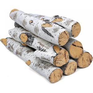 QuliMetal 7PCS Ceramic Birch Gas Fireplace Log  Realistic White Birch Logs for Indoor and Outdoor Fireplaces & Fire Pits, Ventless, Propane, Natural Gas, Electric, Gel  Decorative Ceramic Logs Set