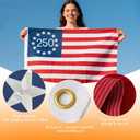 3x5 FT 250th Anniversary American Flag for Outside Heavy Duty, 250 Year USA Flag, Deluxe Spun Polyester, Embroidered Stars and Sewn Stripes, All Weather US Flag