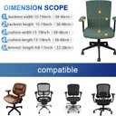 Tallew 4 Pcs Office Chair Covers Set Computer Universal Protective Stretchable Chair Seat Covers Desk Armrest Slipcovers Pads Office Cushion Backrest for Rotating (L,Green)