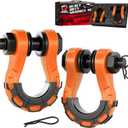 Shackles Upgrade 3/4" D Ring Shackle (2 Pack) 70,000 lbs Break Strength with 7/8" Pin, Isolator and Washer Kits for Use with Tow Strap, Winch, Off-Road Truck Vehicle Recovery, Orange
