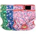 Langsprit Washable Female Dog Diapers  Doggie Reusable Diapers for Doggy Puppy Female in Period  Highly Absorbent Dog Heat Panties Flower1 M
