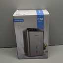 Dehumidifiers for Home (85 OZ Water Tank, 800 sq.ft) Quiet Small Dehumidifier for Basement Bedroom Bathroom with Drain Hose, 3 Gear Timer, Sleep Mode, Auto Shut Off, 7 Color Ambient Light (Black Sliver)