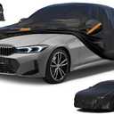 Kayme 7 Layers Car Cover Custom Fit for BMW 3 Series 320i 325i 328i 330i 335i (2013-2025) Waterproof All Weather for Automobiles, Outdoor Full Cover Rain Sun UV Protection.Black