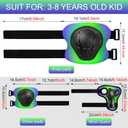 Wemfg Kids Protective Gear Set Knee Pads for Kids 3-14 Years Toddler Knee and Elbow Pads with Wrist Guards 3 in 1 for Skating Cycling Bike Rollerblading Scooter
