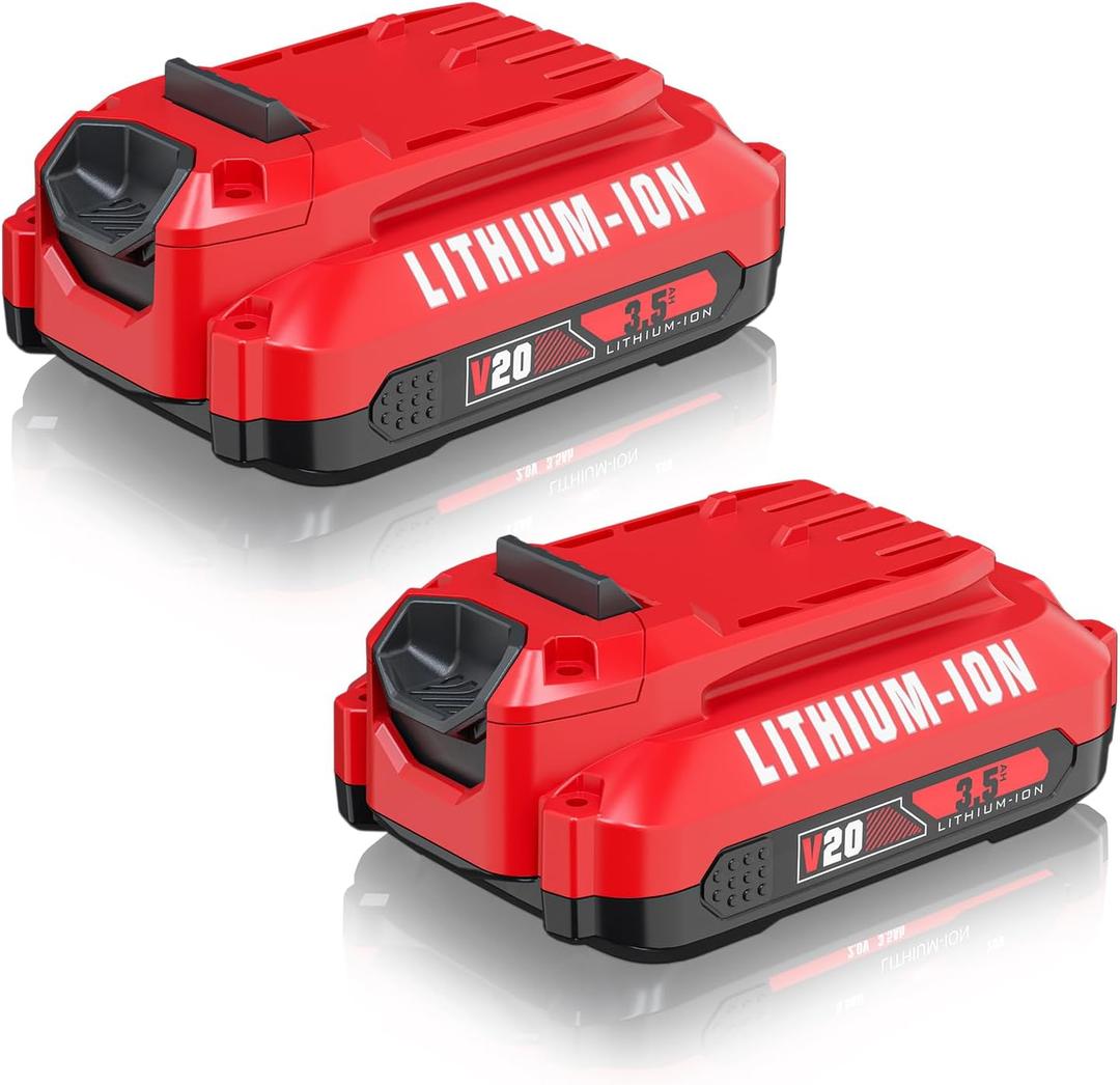 Bonacell Upgraded 2Pack 3500mAh Replacement for Craftsman 20V Battery, Compatible with Craftsman V20 Lithium Ion Battery CMCB202-2 CMCB201 CMCB204 20Volt Battery Series Cordless Power Tools (Red)