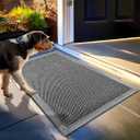 Muddy Mat Mesh Door Mat Heavy-Duty Quick-Dry Floor Mat, Sand & Dirt Trapper for Indoor & Outdoor, Ideal for Entrance, Mudrooms, Patios & Garages, Low-Profile, Non-Slip, Washable  Grey 23"x35"x0.4"