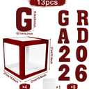 2026 Graduation Decorations - 4Pcs Maroon Balloon Boxes with Letters 2026&Grad for Preschool Kindergarten Middle High School College Graduation Party Decorations Class of 2026