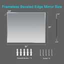 Frameless Beveled Edge Bathroom Mirror 36x24 Inch Rectangle Wall Mirror Explosion Proof and Shatterproof Bathroom Vanity Mirror Wall Mounted Hang Firmly (Horizontal or Vertical)