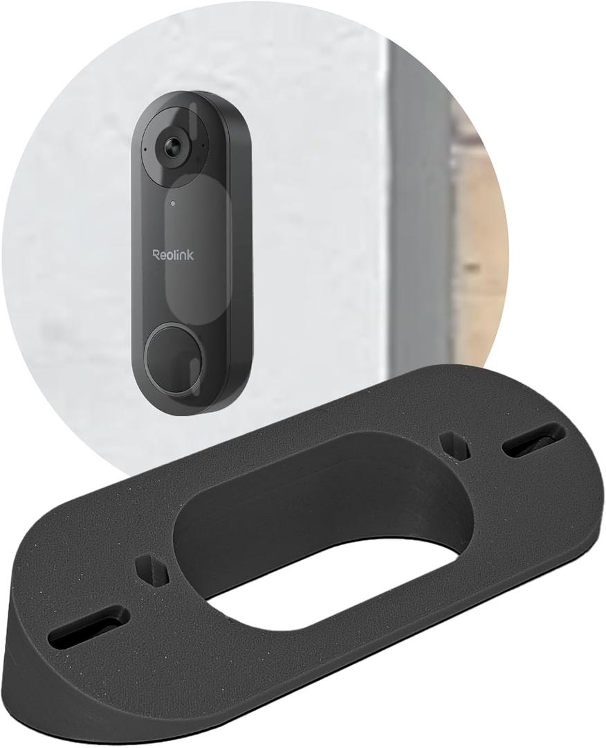SplashNColor Angled Doorbell Mount Compatible with Reolink Video Doorbell Camera 2K 5MP Heavy Duty ABS Reolink Mount for Secure Installation Adjustable 35-Degree Angle for Optimal Viewing Black