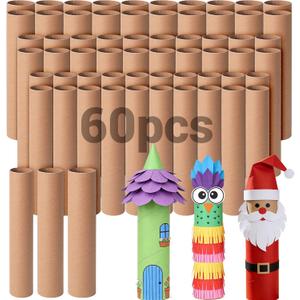 Czoynife 11.85" H 60Pack Brown Cardboard Tubes for Crafts, Bulk Paper Rolls for Kids DIY, Classroom Art Supplies, Holiday Decor
