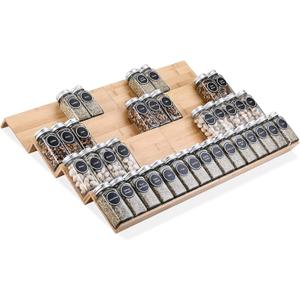 Bamboo Spice Rack Tray - Spice Drawer Organizer for Kitchen Cabinets Storage and Organization (Jars Not Included)