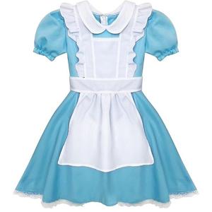 Alice In Wonderland Costume Blue Dress White Apron Girls Size L New Without Tags