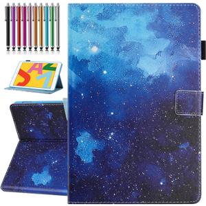 Case for iPad 9th/8th/7th Generation 10.2 inch (2021/2020/2019 Release) Auto Wake/Sleep, Premium PU Leather Folding Stand Cover with Pen Holder & Multiple Viewing Angles - Starry Sky