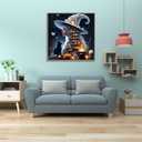 mjcakrn Halloween Paint by Numbers Kit for Adults, Halloween Paint-by-Number Kits, Acrylic Easy Painting by Numbers, Paint by Numbers on Canvas for Home Wall Decor 14x14 Inch